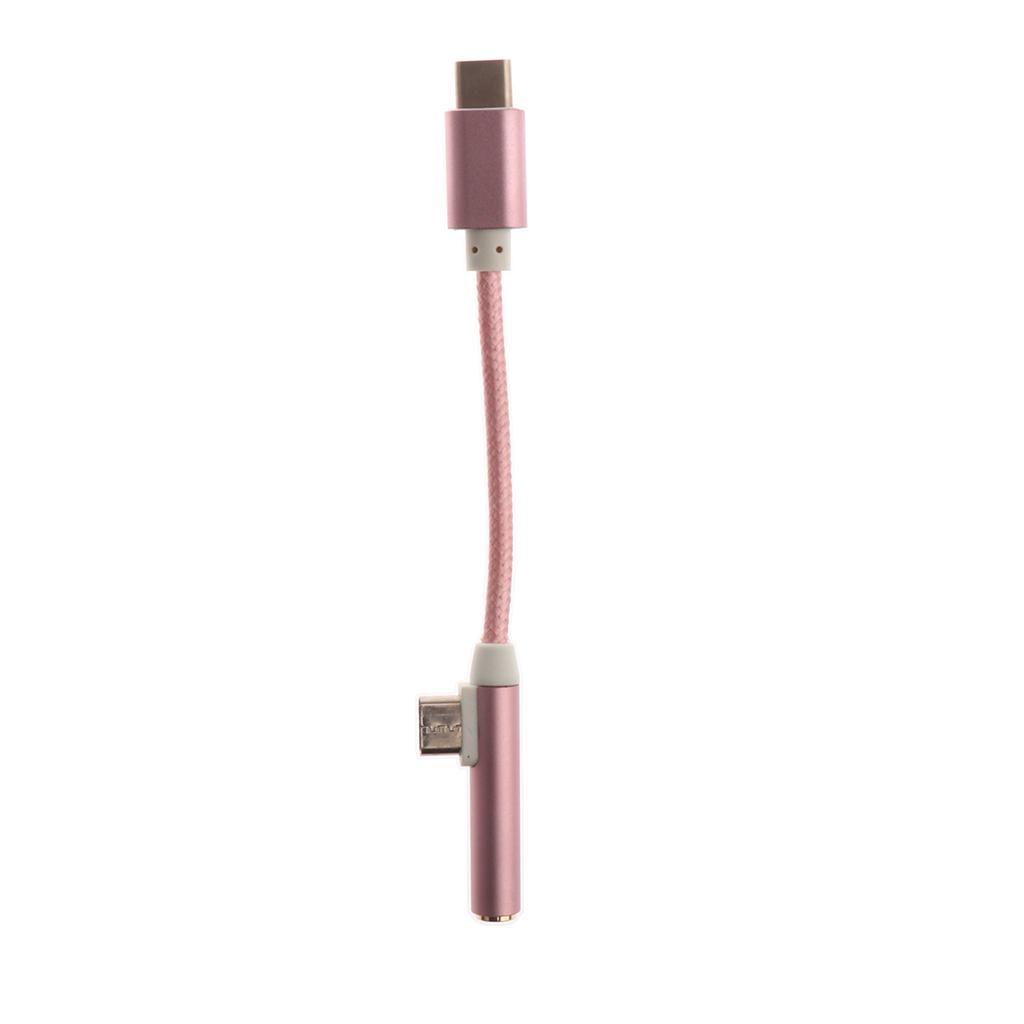 2 Pieces 2 in 1 Type C 3.1 Male to 3.5mm Female Stereo Audio Headphone Adapter