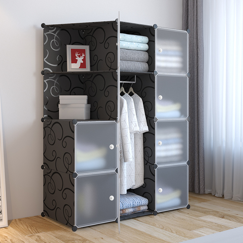 Tủ nhựa lắp ghép 10 ô + 2 ô xéo 2 thanh treo đồ