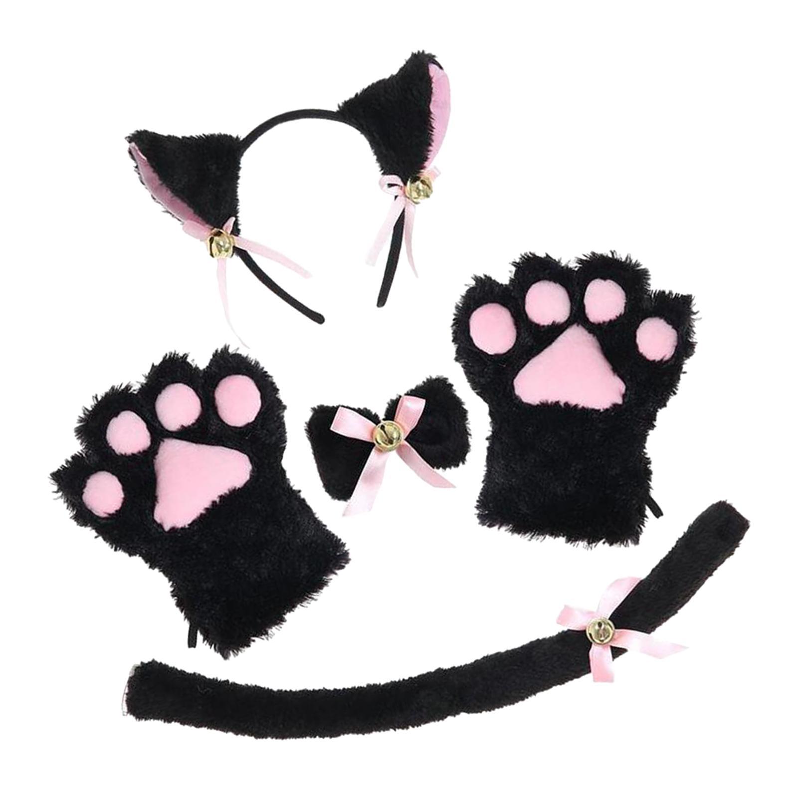 Anime Cat Costume Cosplay Headband Headwear Animal Plush Gifts Dress up