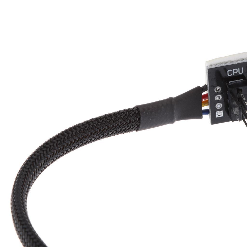 2Pcs 5 Way Sleeved PWM Fan Splitter Hub Cable for 12V Desktop 4Pin & 3Pin