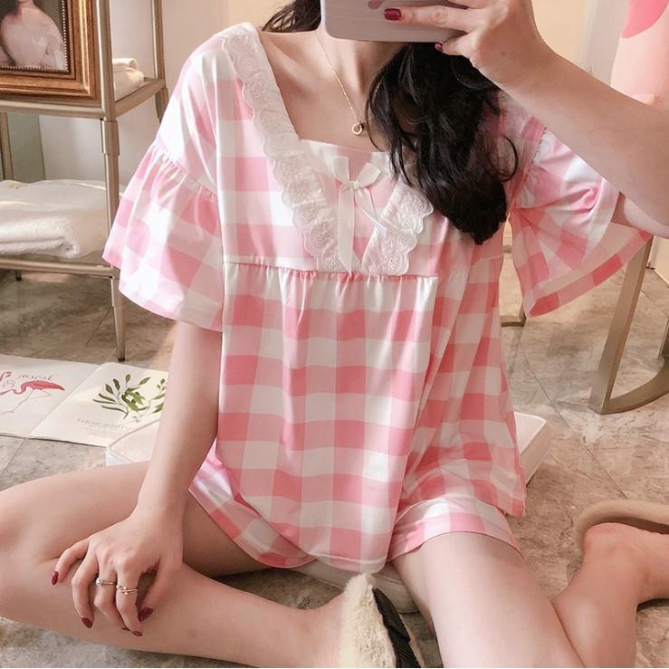 Đồ Bộ Tay Ngắn Quần Đùi Baby Doll Siêu Xinh - DB021