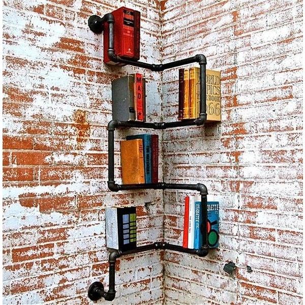 Giá để sách bằng ống nước lắp ráp trang trí decor