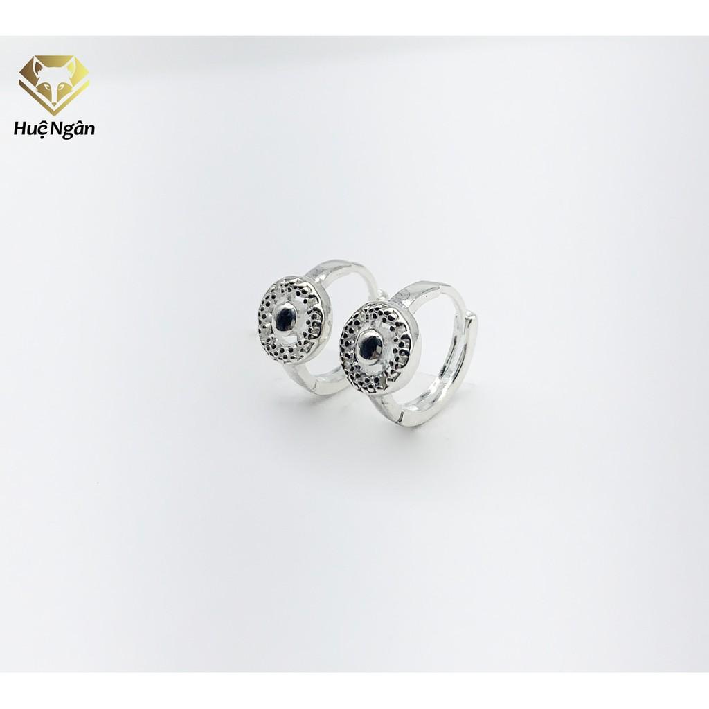 Bông tai bạc Ý 925 Huệ Ngân - Khuyên Vòng Xinh RYE140357