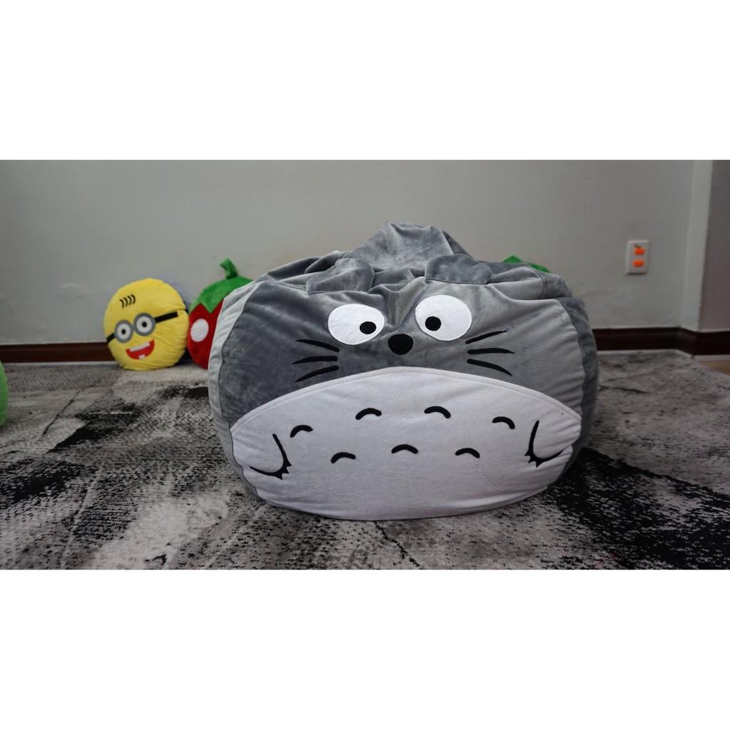 Ghế xốp dáng lê Totoro cỡ M, CHẤT nhung ruột xốp