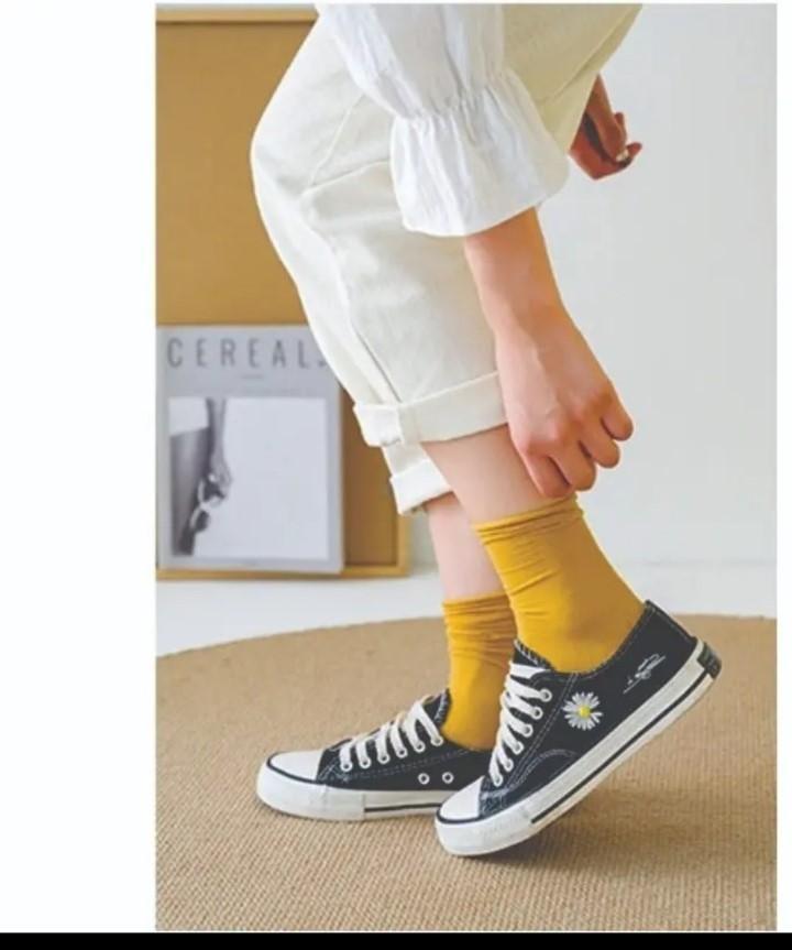 Tất, Vớ Nhún cao cổ cho nữ Phong Cách Vintage HànQuốc, gân tăm thông khí thoáng mát mùa hè,nhiều màu sắc