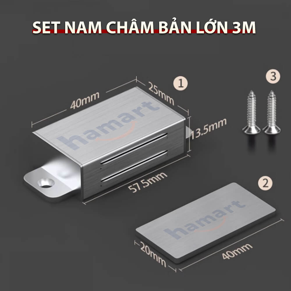 Nam Châm Cửa Ra Vào Keo Dán 3M Bản Lớn Chốt Chặn Giữ Cố Định Ngăn Kéo Tủ Quần Áo Hút Siêu Mạnh