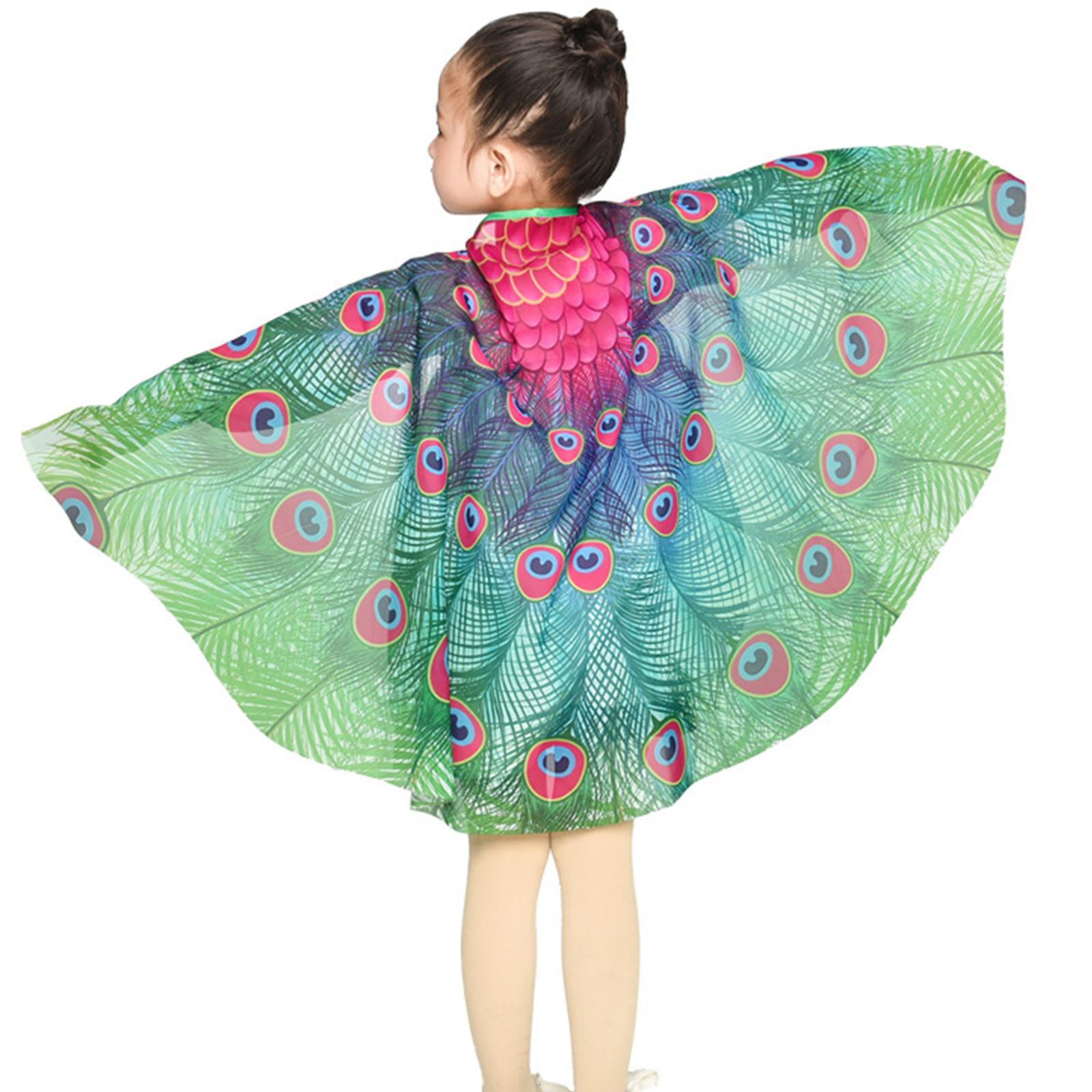 Peacock Cloak Costume Cloak Cosplay Fancy Dress Carnival Decoration Fancy Dress Costume Toy Party Cloak Cape for Accessories Kids Boys Girls