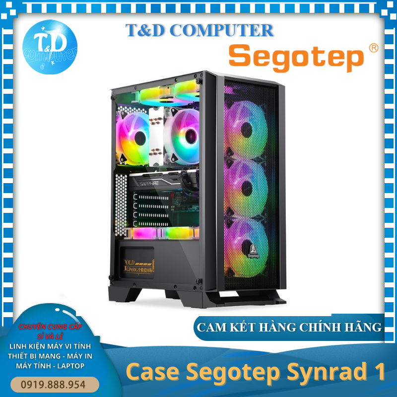 Vỏ máy tính Case Segotep Synrad 1 (ATX, mATX) Không Fan Kính cường lực - Hàng chính hãng TECH VISION phân phối