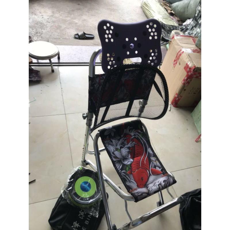 Combo ghế câu địa hình + ô câu cá
