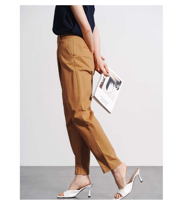 Quần Kaki Nữ Xếp Ly Cotton Form Fitted - Routine 10S21PCAW004