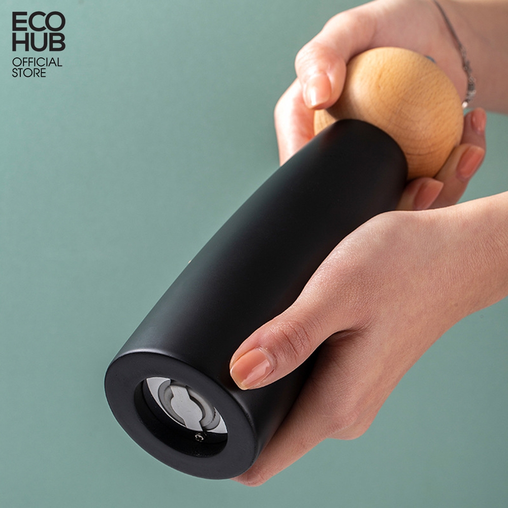 Hình ảnh Dụng cụ xay tiêu đen và muối biển ECOHUB màu đen dạng đẹp cao cấp và sang trọng  (Pepper Grinder)