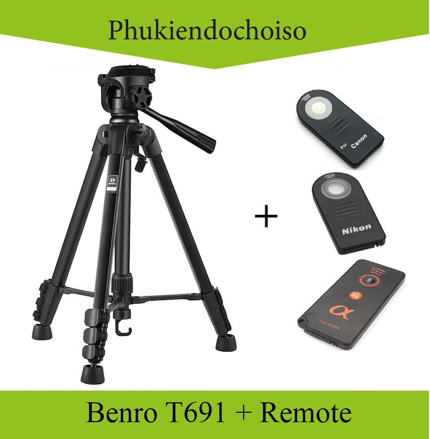 Chân máy ảnh Tripod Benro T691 + Remote cho máy ảnh, Hàng chính hãng