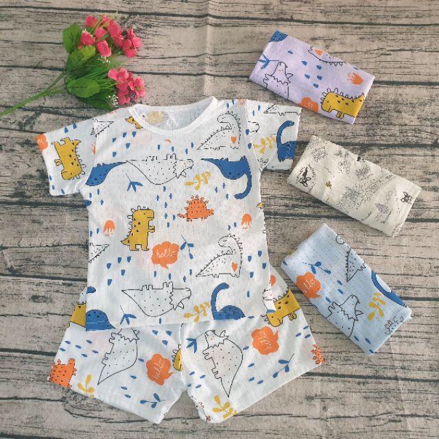 Bộ Cotton Sợi Tre Cho Bé