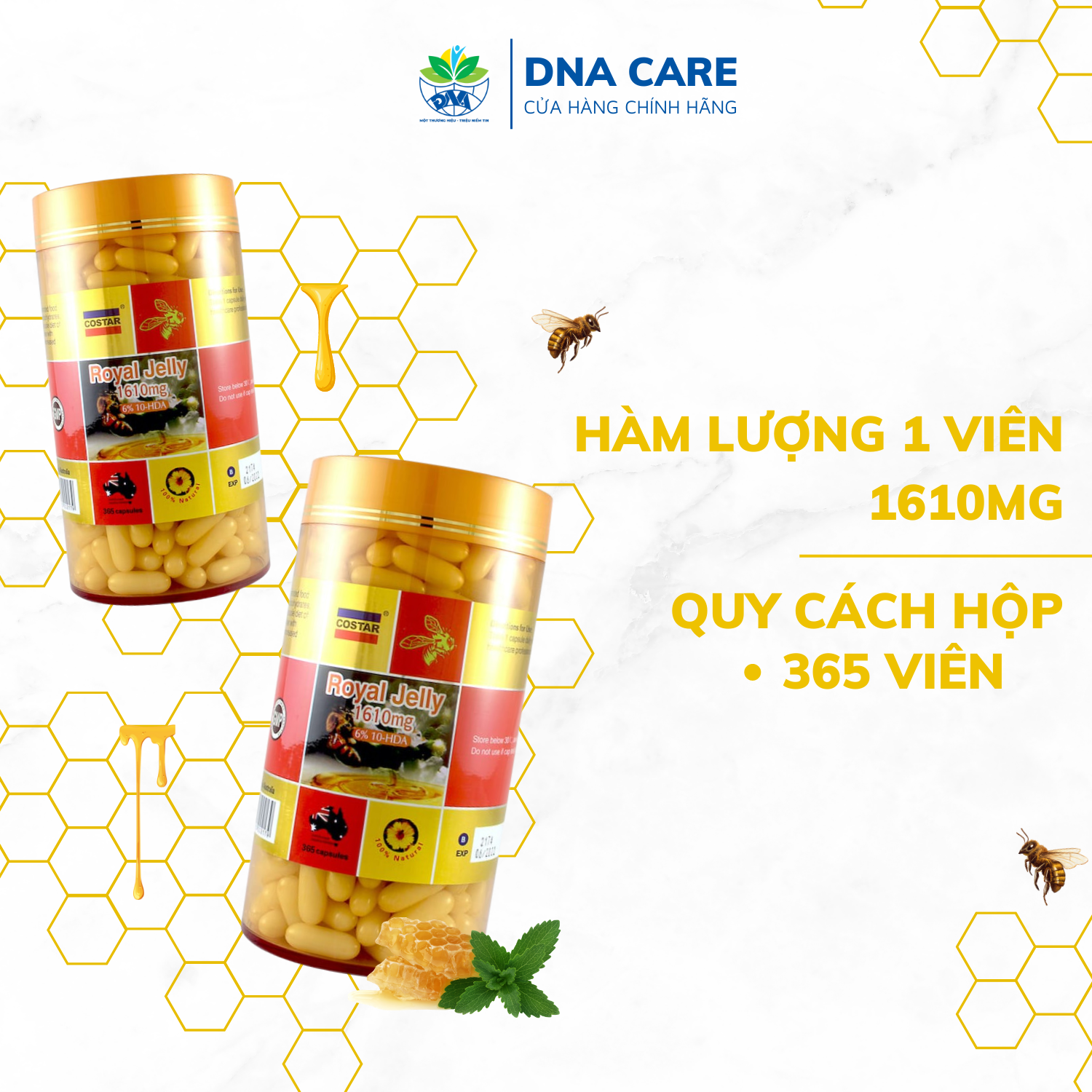 Viên uống sữa ong chúa Royal Jelly 1610mg hộp 365 viên