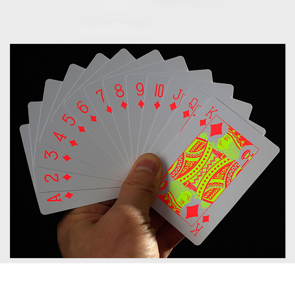 Bộ Bài Tây Nhựa PVC Fluorescent Poker Phát Sáng Huỳnh Quang 52 Lá Bài Chống Nước Chơi Xì Lát Tiến Lên Biểu Diễn