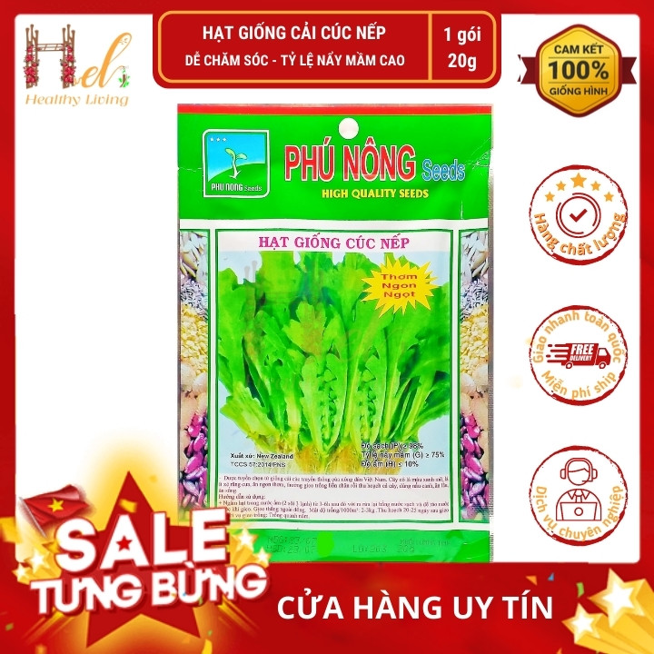 PN - Hạt Giống Rau Cải Cúc Nếp 20Gr - Trồng Rau Xanh Rau Sạch Bằng Đất Sạch, Xơ Dừa Và Phân Bón Hữu Cơ