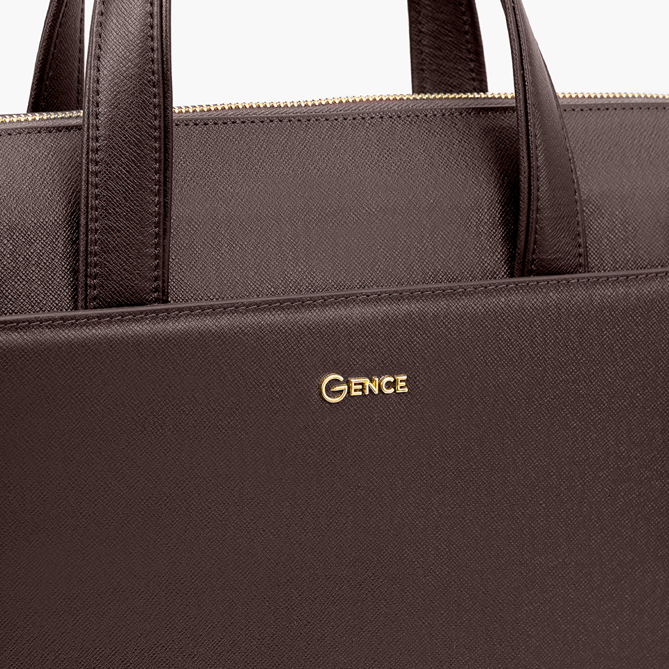 Túi Xách Nam Cặp Da Doanh Nhân GENCE CTS22 Da Bò Khóa Số Cao Cấp Màu Nâu Đậm