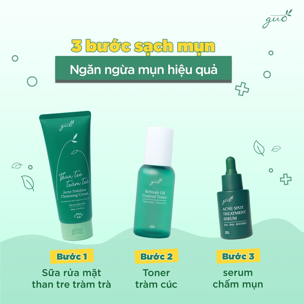 Nước hoa hồng an toàn cho bà bầu GUO Refresh Oil Control Toner 100ml