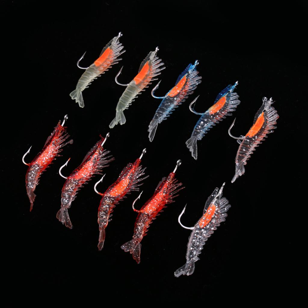 10pcs Shrimp Fishing Lures Soft Lobster Baits Sea Fishing Bionic Baits