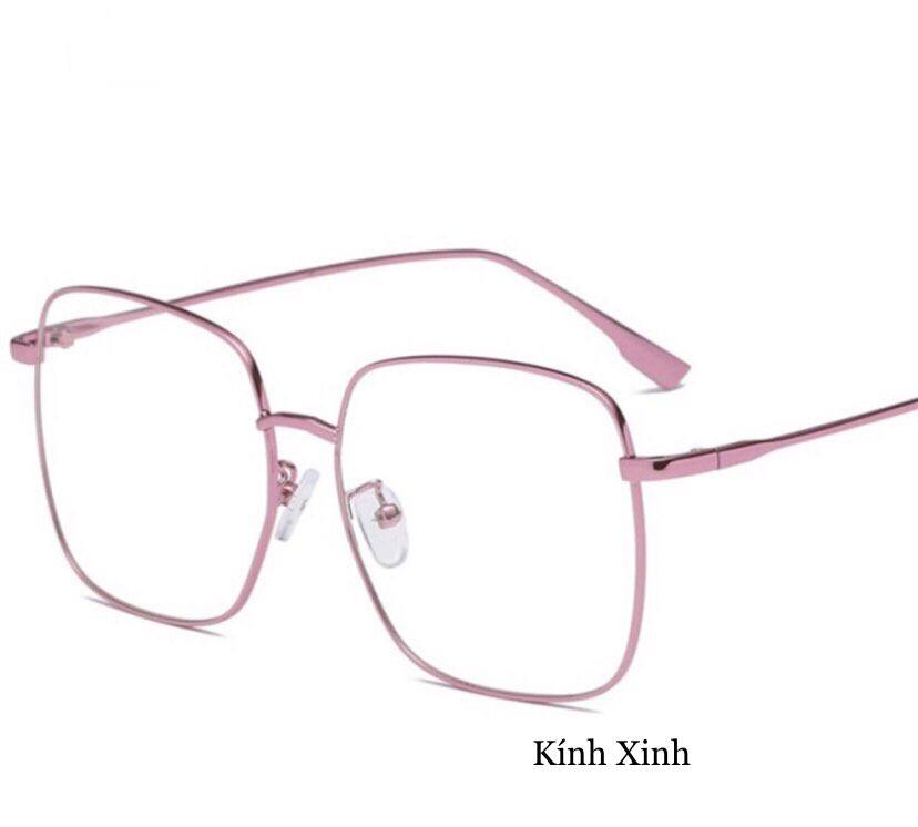 Kính Thời Trang Kim Loại Bản To Unisex Cho Nam và Nữ - Hàng Cao Cấp Có Thể Thay Tròng Cận/Viễn/Loạn