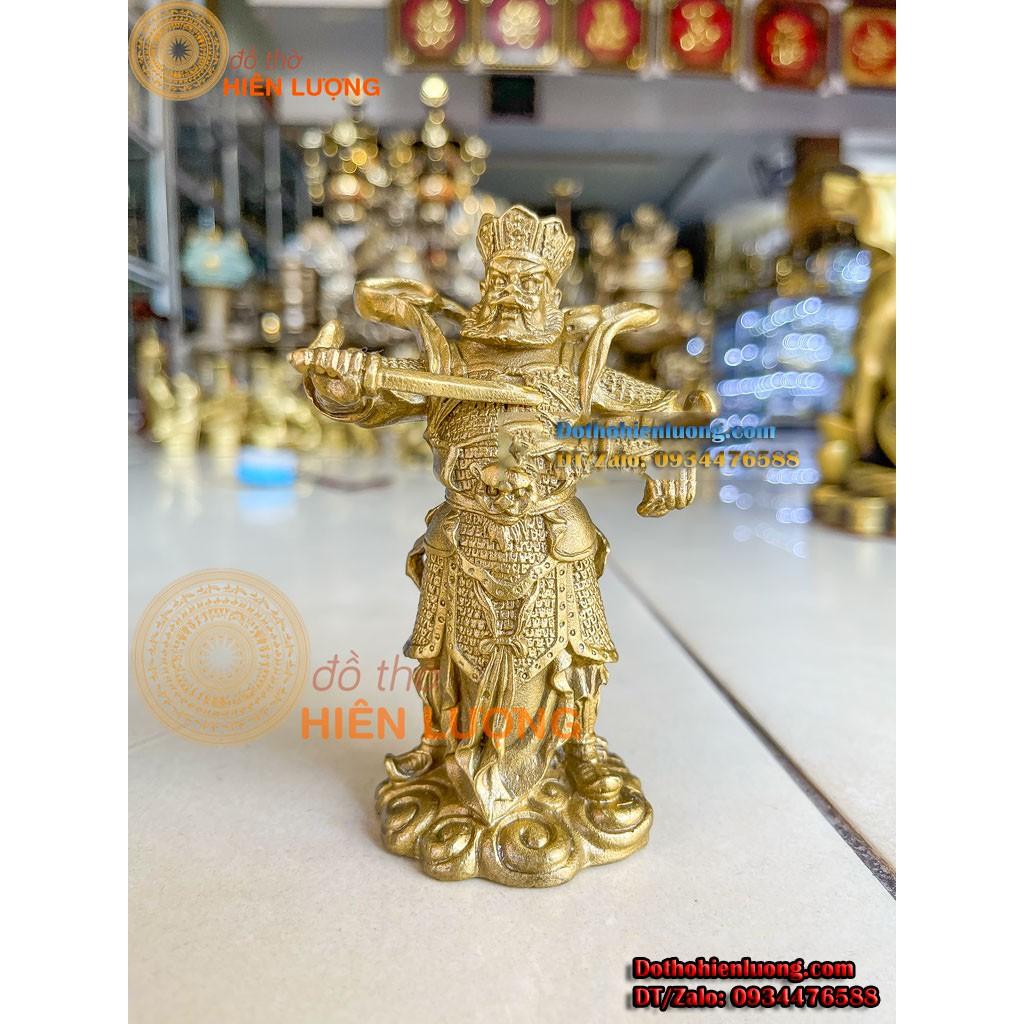 Bộ Tượng Phật Tứ Đại Thiên Vương Màu Vàng Bằng Đồng Đẹp Cao 12cm