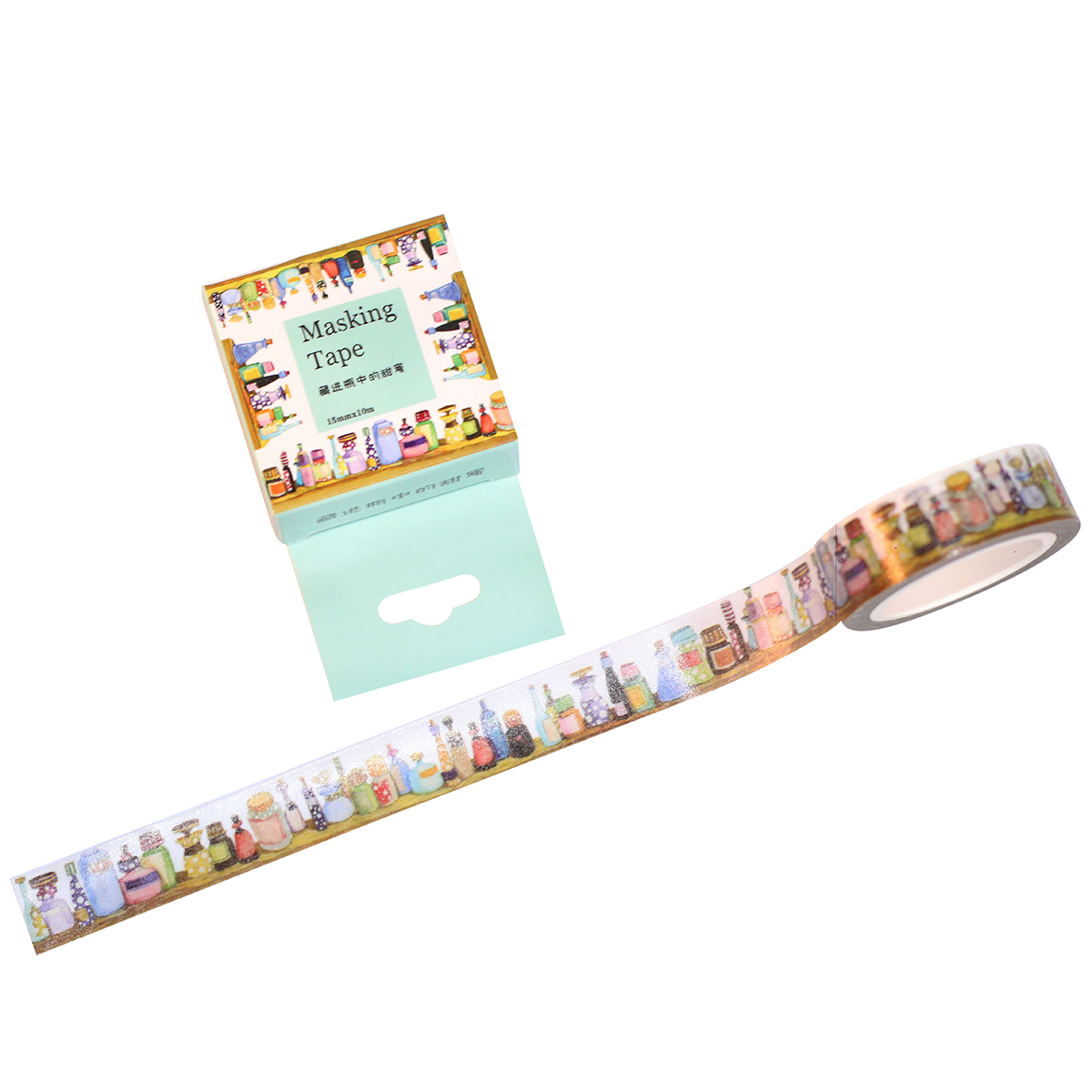 Băng Keo Giấy Trang Trí Masking Tape - Chai Lọ