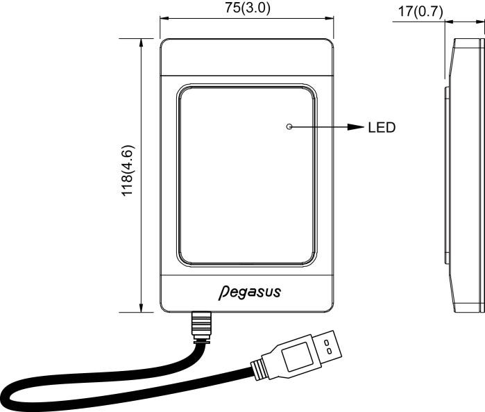 Đầu đọc và ghi thẻ Mifare 13.56Mhz chuẩn USB PUA-310V-0/M2U2/Y4