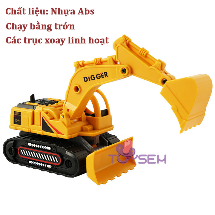 Xe đồ chơi xúc đất biến hình robot chạy bằng trớn cho bé 3 tuổi - Quà tặng sinh nhật cho trẻ