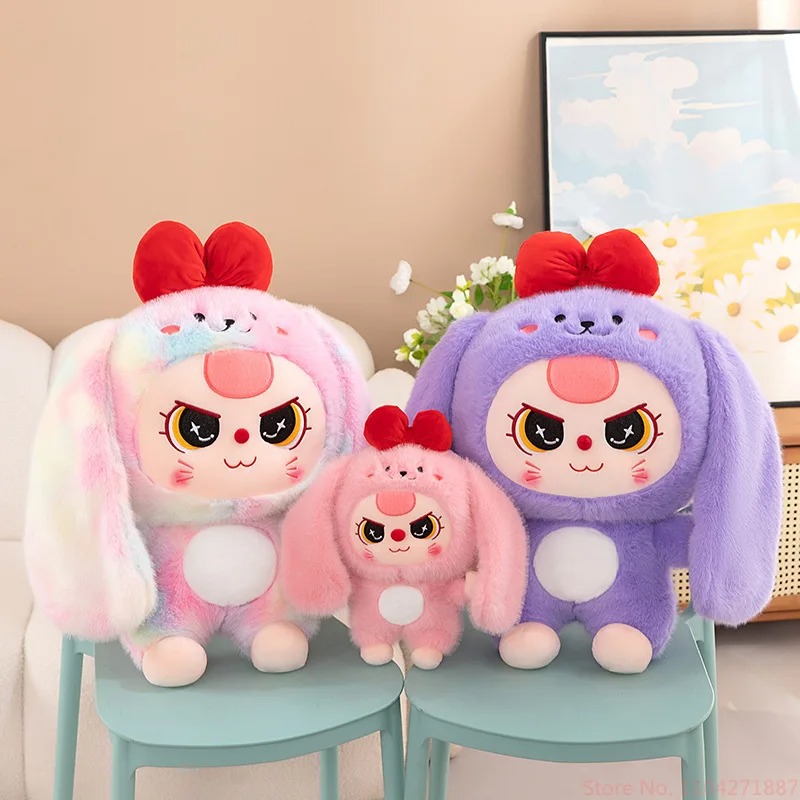 Gấu bông babythree đáng yêu - Size từ 35 đến 80cm -  BB3 gấu bông cute mắt nước, thú nhồi bông bé ba dễ thương có nơ đỏ