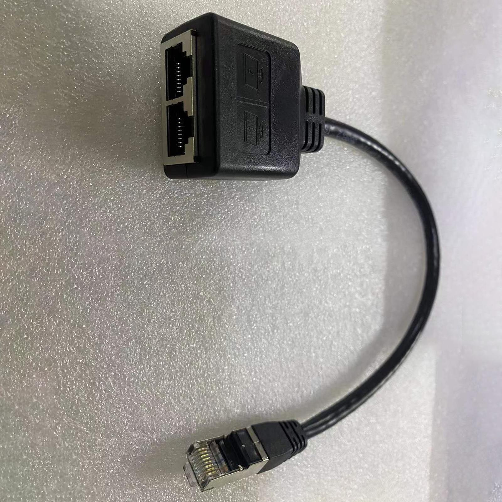 Lan Ethernet Splitter, 1 Male to 2 x Female LAN Ethernet Cable Extender for Cat7/6/5/5E High Speed