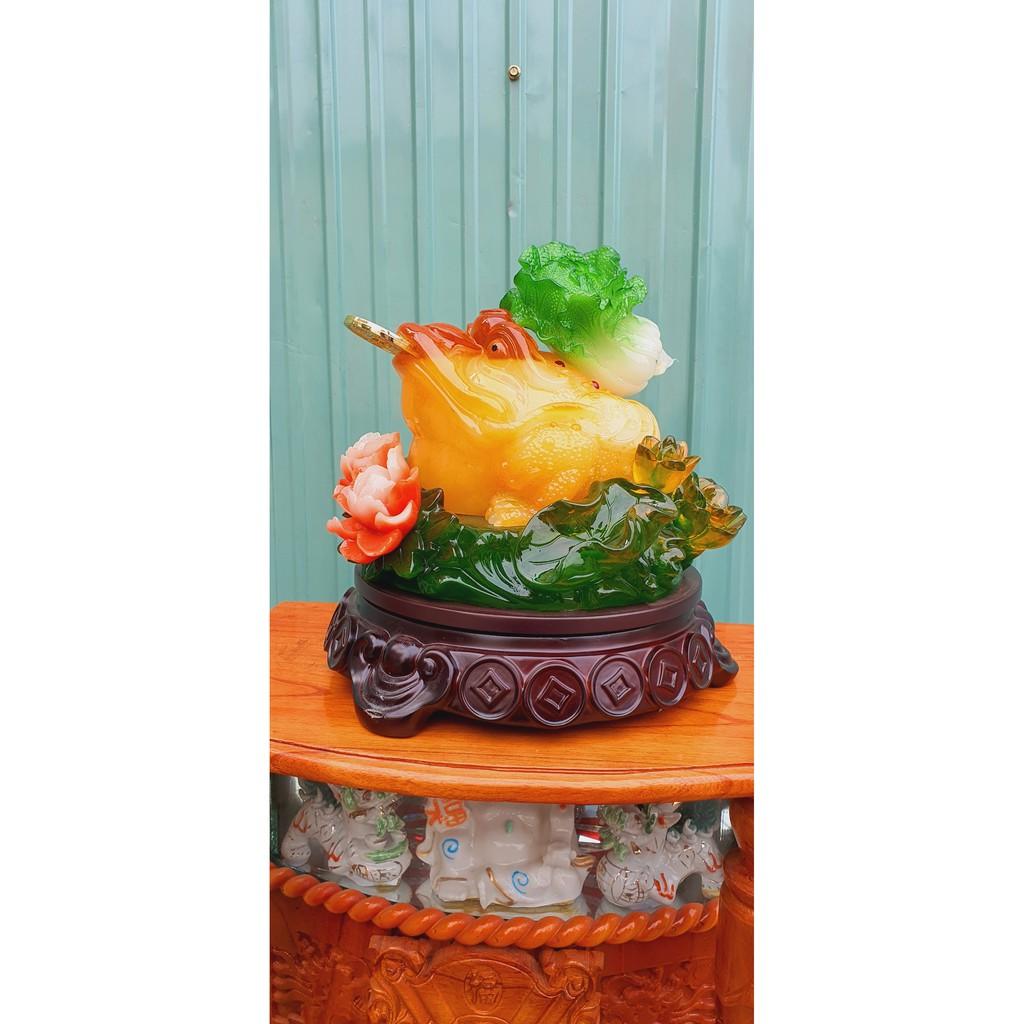 Tượng Cóc Ngậm Tiền Vàng Cao 27cm