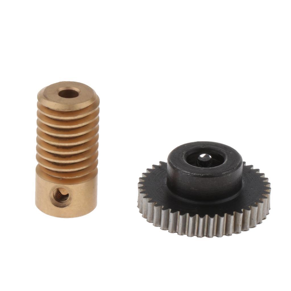 2-4pack 0.5 Modulus Steel Worm Gear Wheel + Brass Gear Shaft Set Hole 3.175mm
