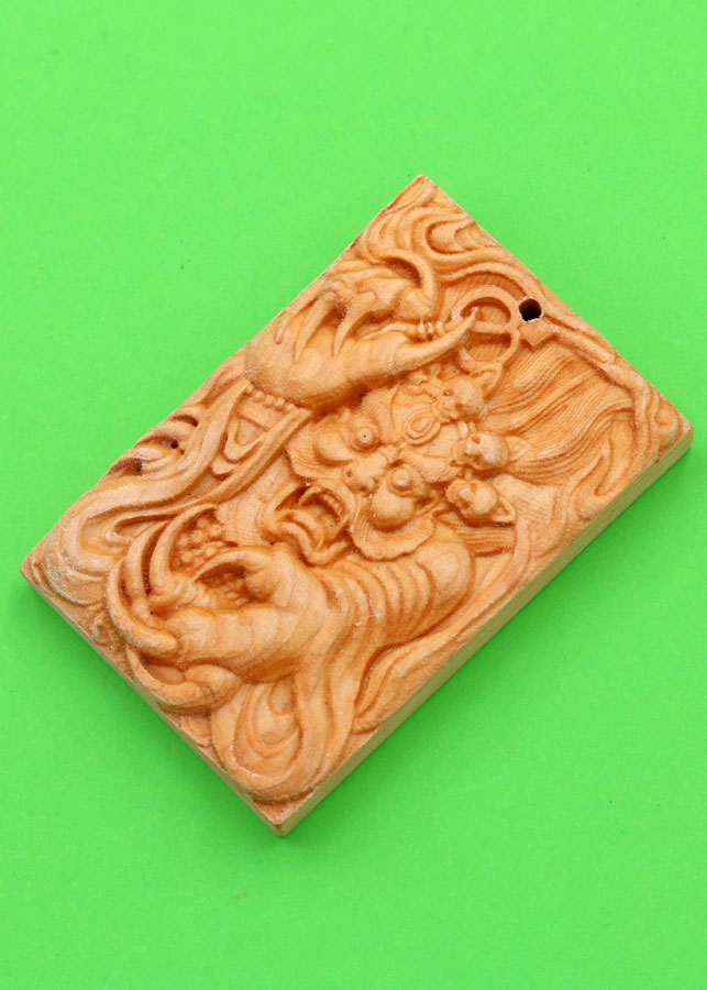 Mặt gỗ ngọc am khắc tượng Long Vương MG64