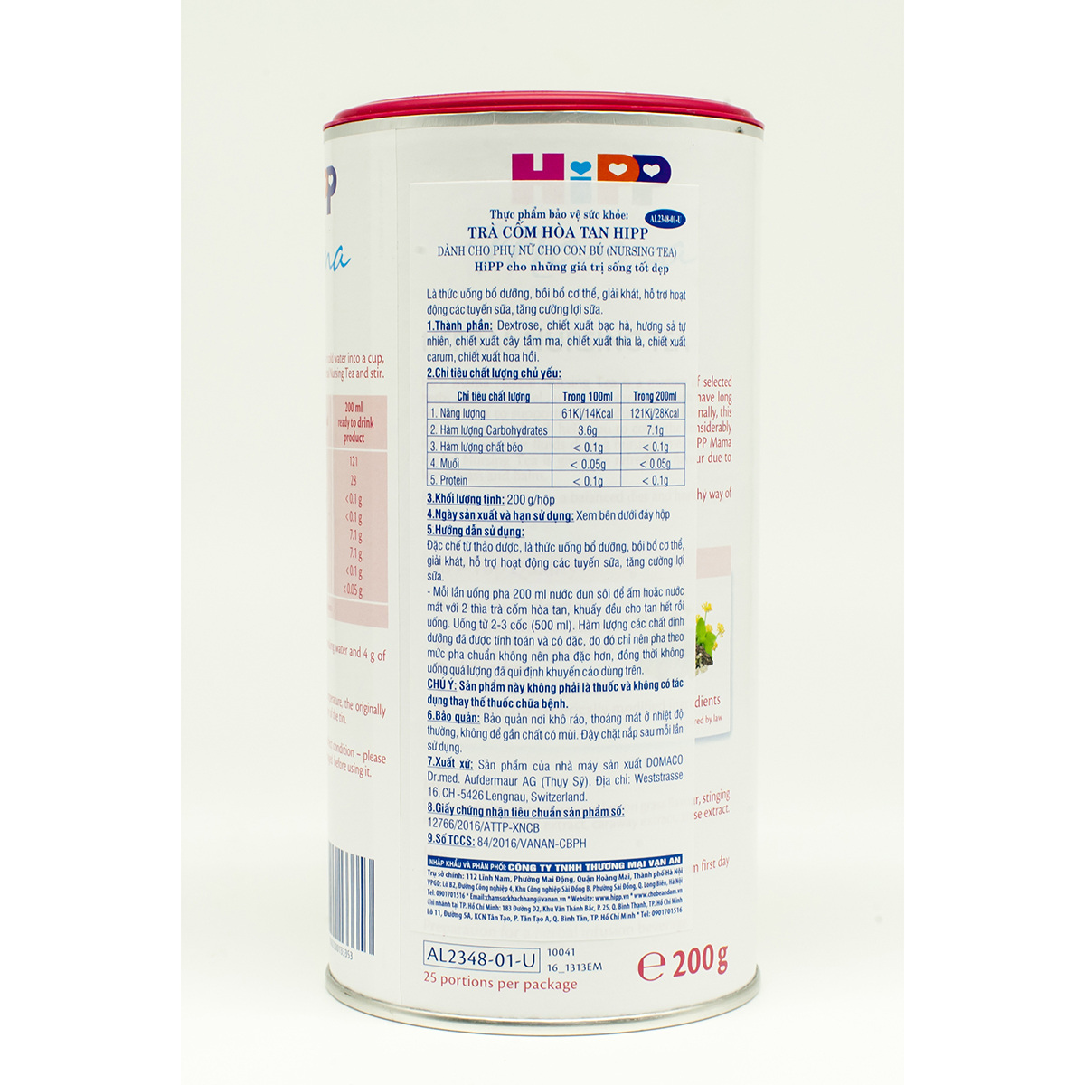 Trà cốm hoà tan HiPP dành cho phụ nữ cho con bú 200g
