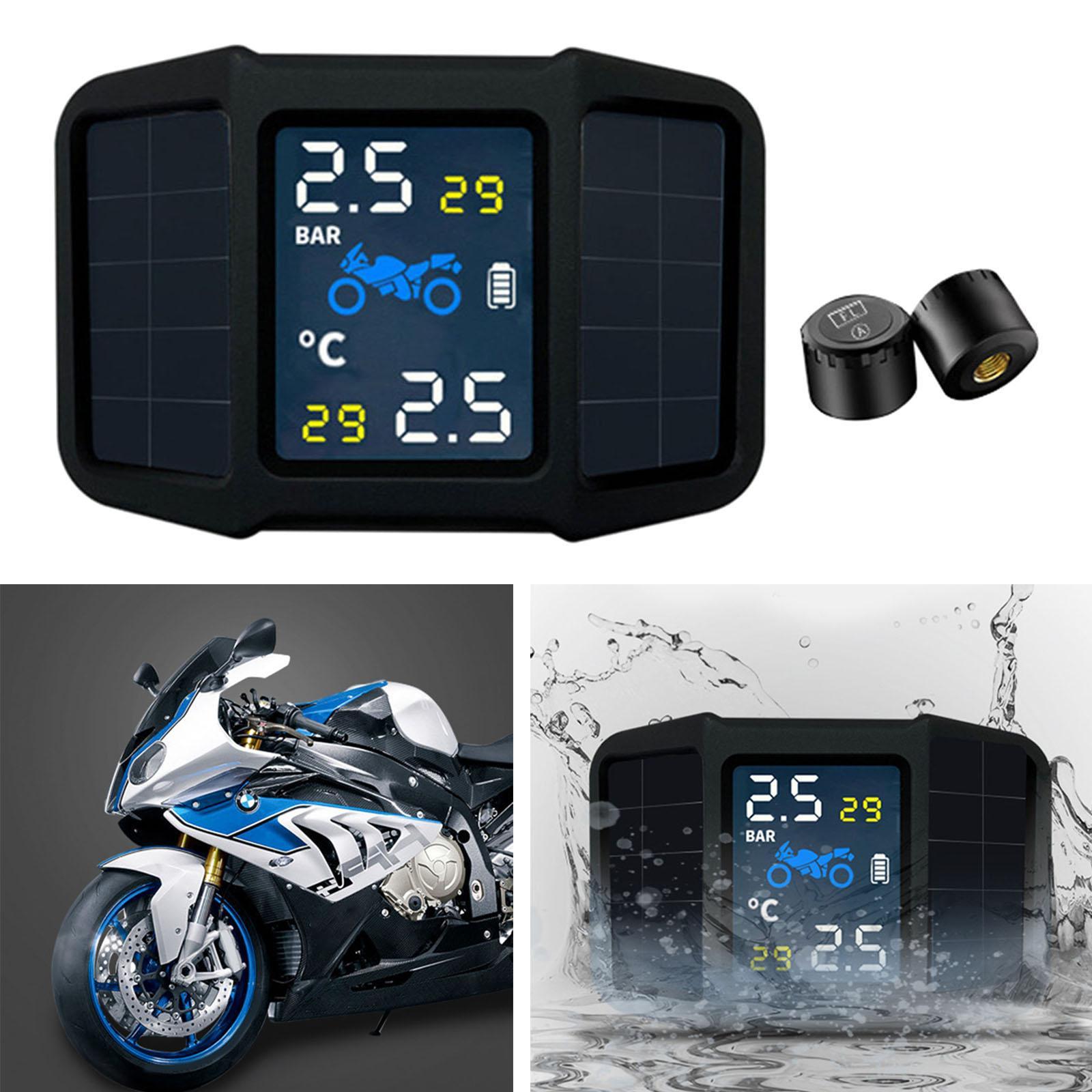 Tire Pressure Monitoring System Wireless USB Rechargeable TPMS Gauge Fits for Motorcycle