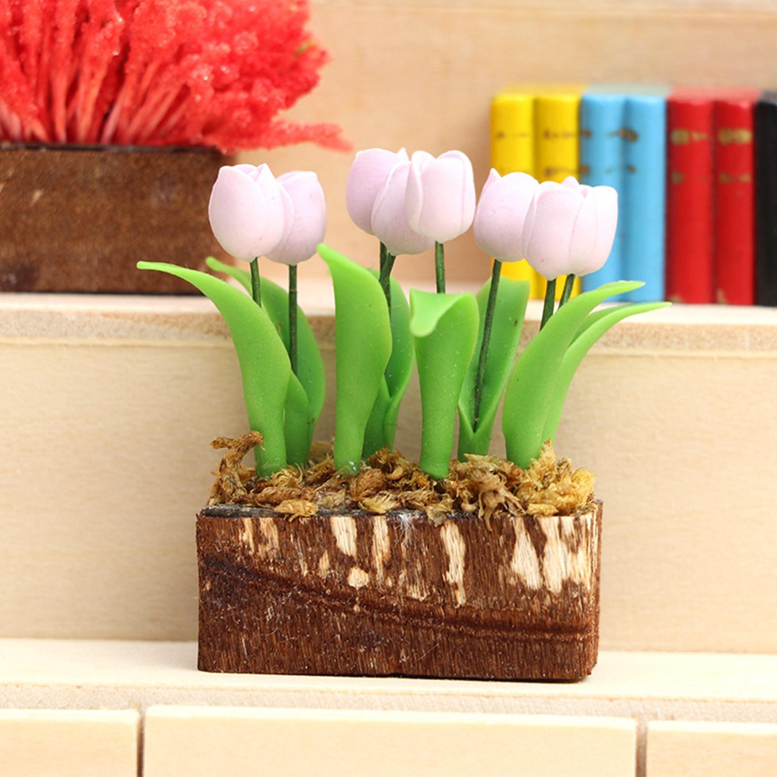 Miniature Dollhouse Flower DIY Accessories doll house for Garden Handcraft Balcony