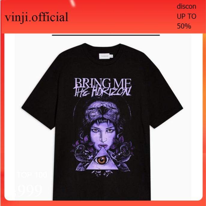 Kaos Baju BMTH BRING ME THE HORIZON Oversize BAND METAL - tshirt musik vintage Pria Wanita Hitam 24S pria