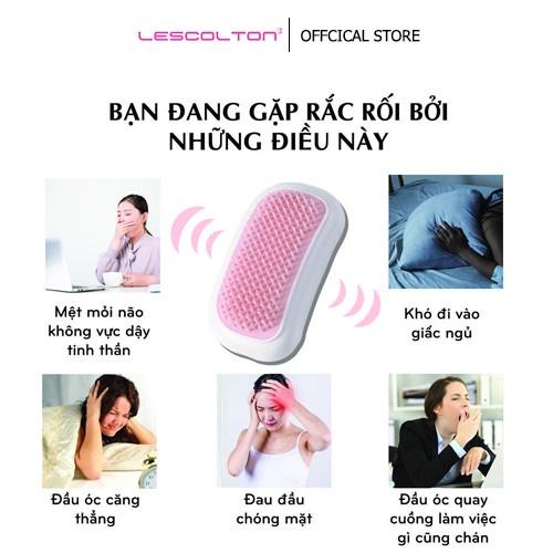 Lược massage đầu silicon LESCONTOL chải tóc, massage da đầu, làm mềm tóc và làm giảm căng thẳng khi sử dụng