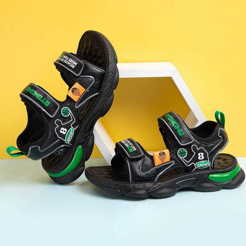 Sandal bé trai đi học đi chơi phong cách da mềm siêu nhẹ chống trượt