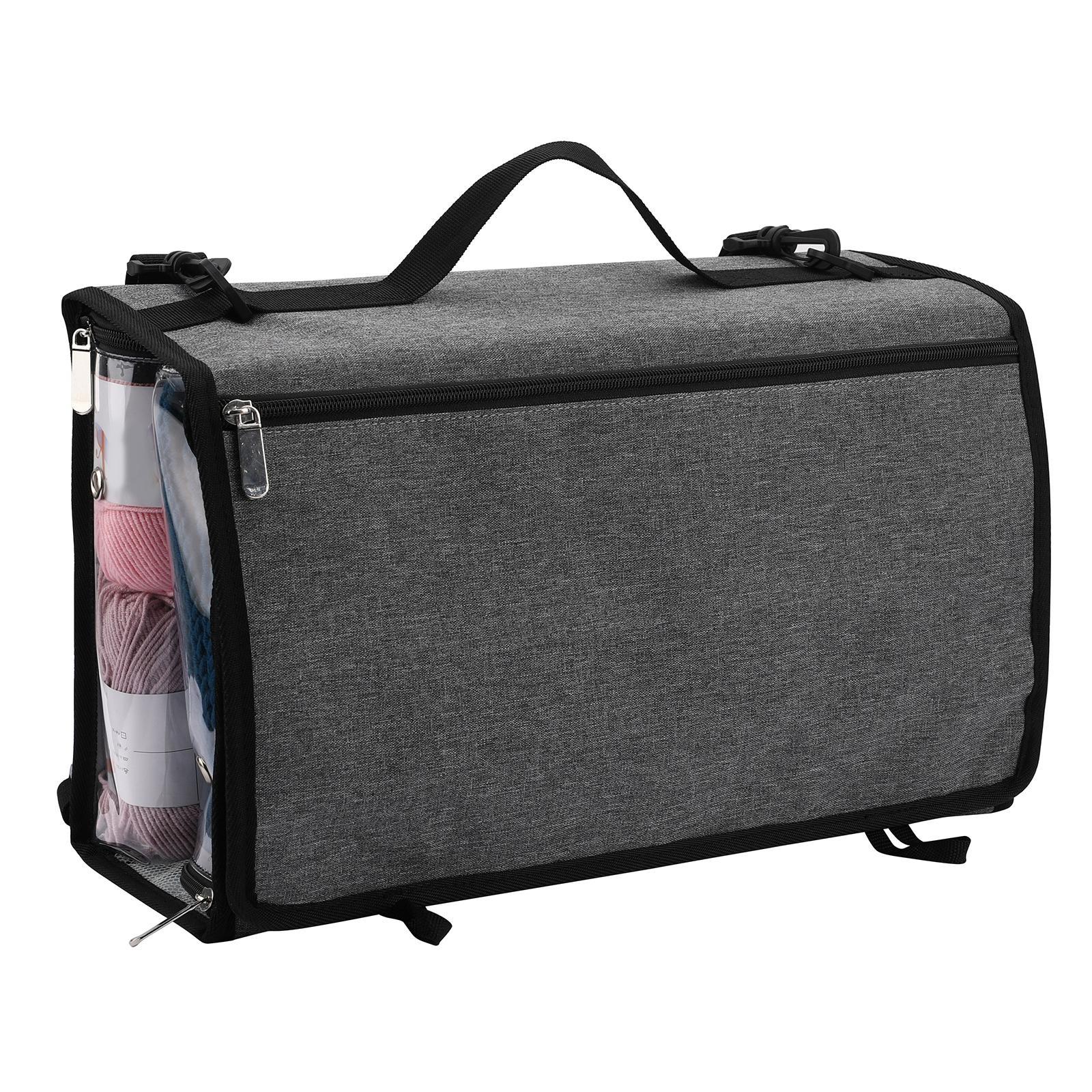 Hanging Yarn Storage Bag Wall Display with 4 Pockets Carrying Bag for Knitting Needles