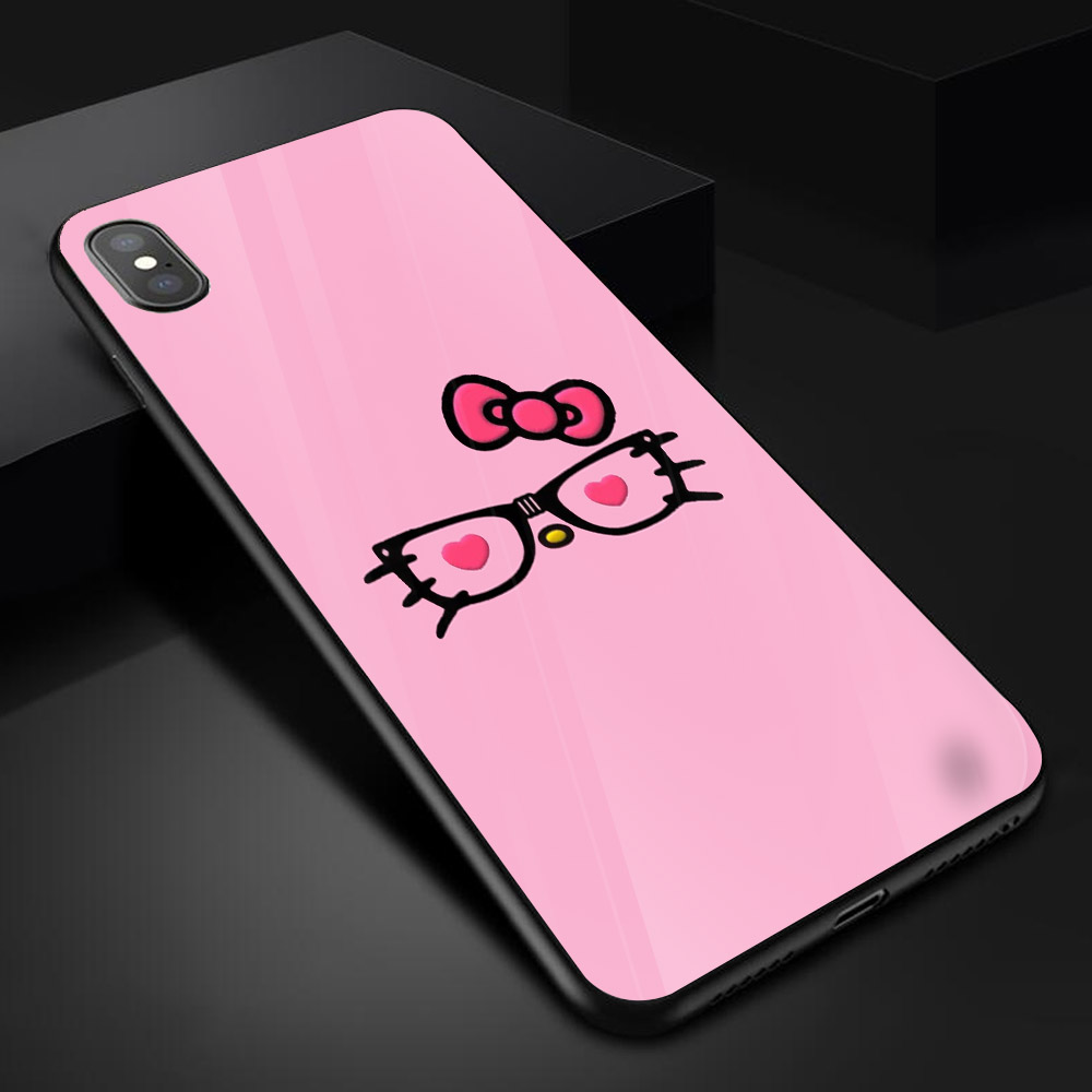 Ốp kính cường lực cho điện thoại iPhone X - Kính hồng MS ABDK001