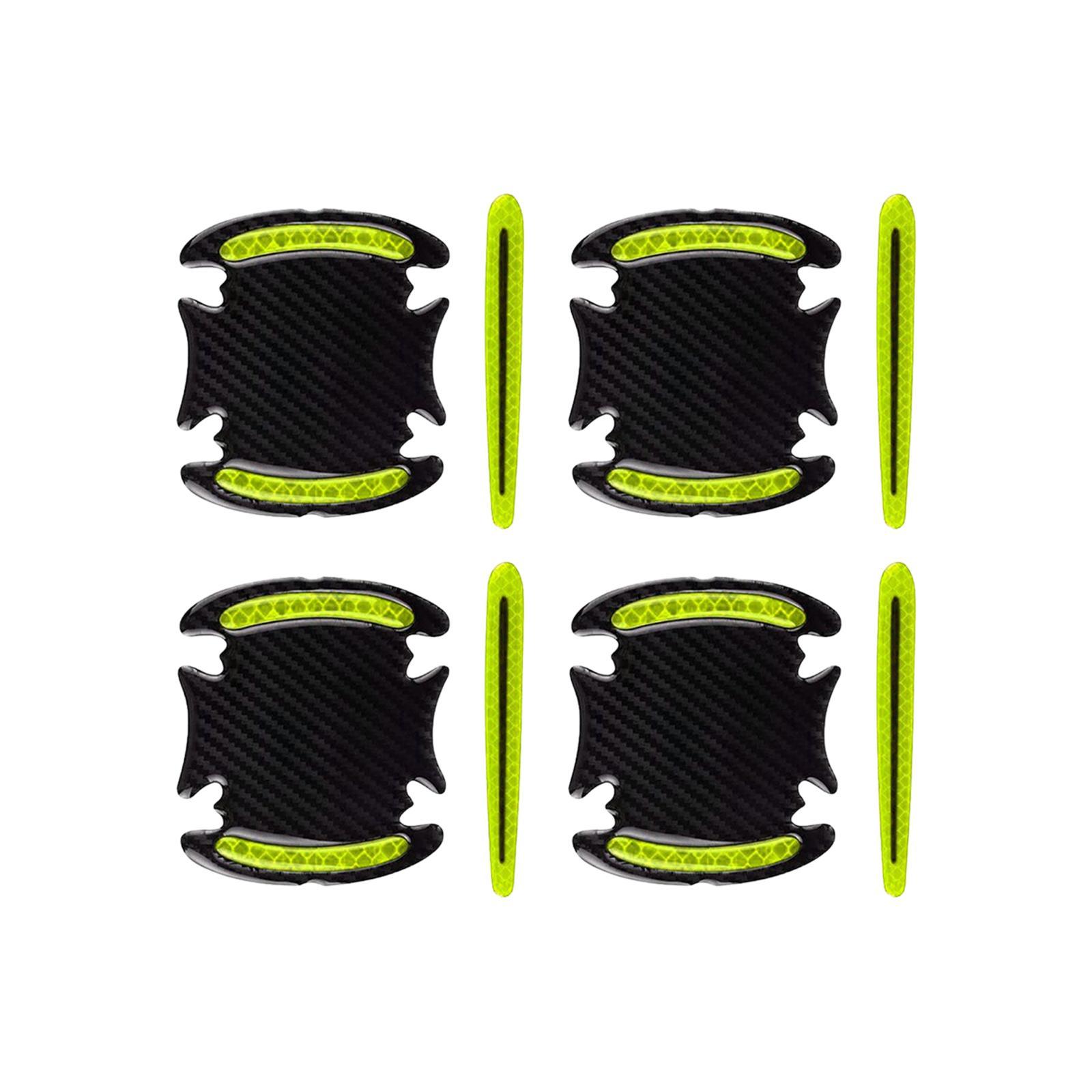 8 Pieces Universal Car Door Handle Scratch Protector Reflector Stickers