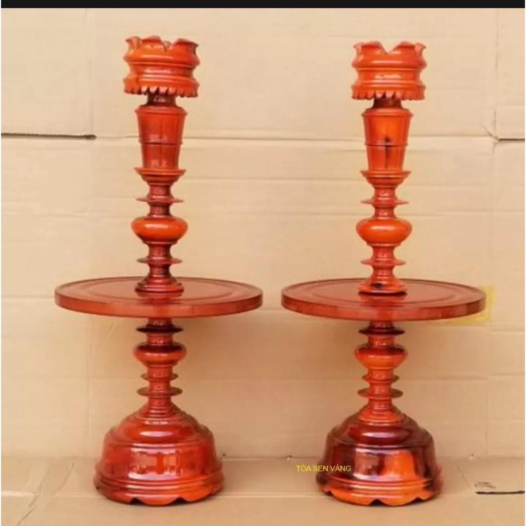 Cặp chân đèn gỗ hương