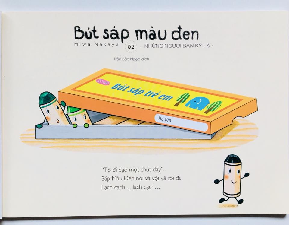 Ehon Nhật Bản Bút sáp màu đen cho bé 3-6 tuổi