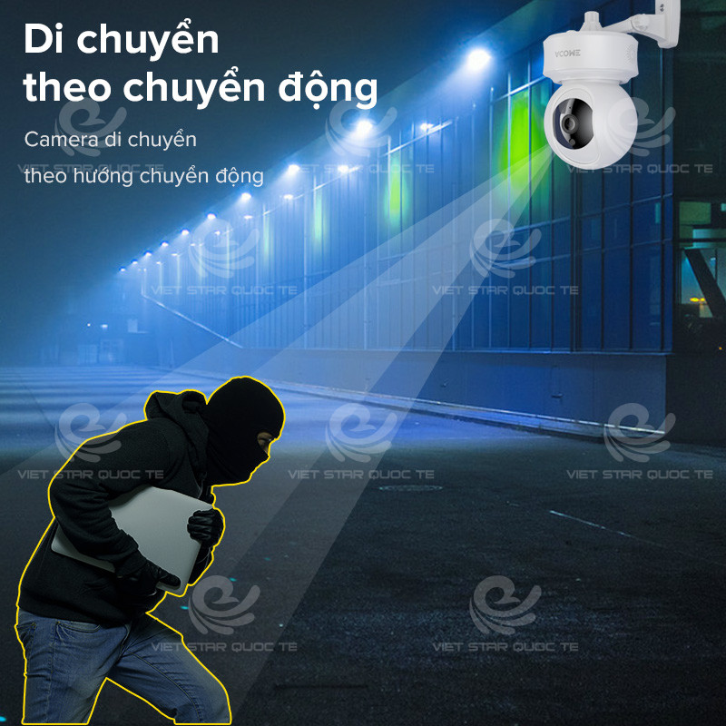 Camera Wifi Quan Sát Trong Nhà ACOME Độ Phân Giải 2.0 Mpx FULL HD 1080P, Xoay 360 Độ, Có Cổng LAN - Hàng Chính Hãng