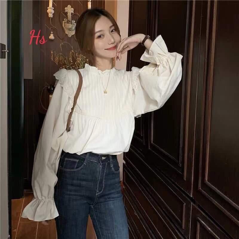 Áo baby doll viền bèo cánh tiên HS6