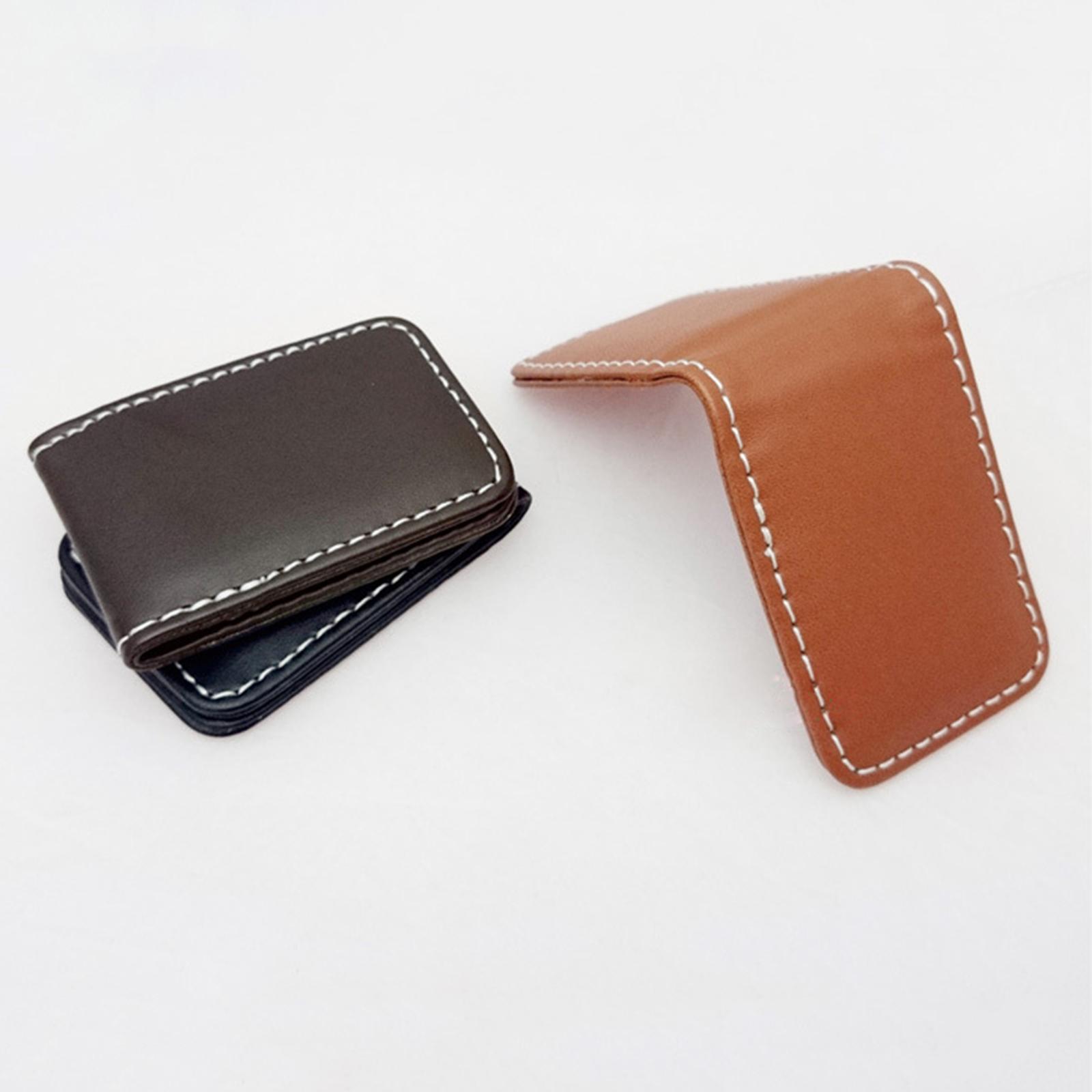 PU Leather Magnetic Money Clip Fashion Simple Dollar Cash Clamp Holder Wallet for Men Women