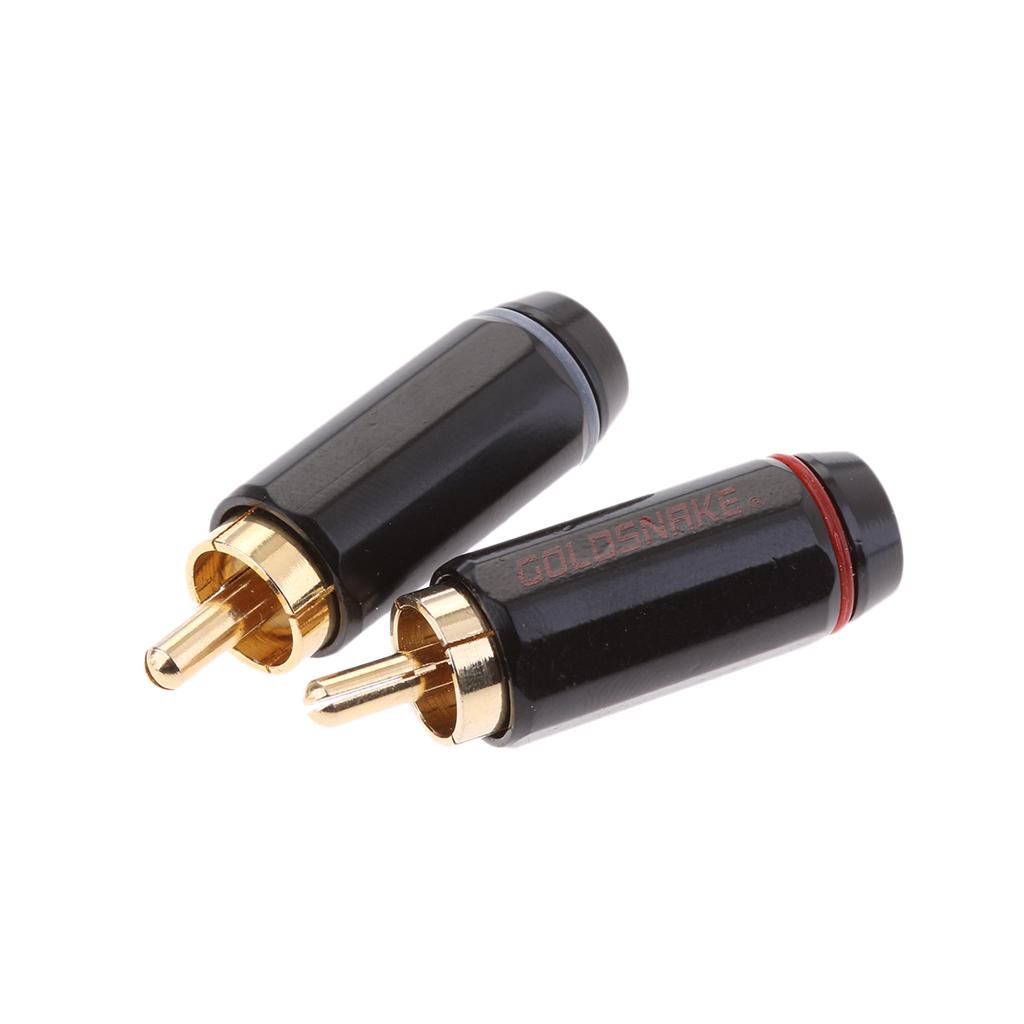 2 Pieces RCA Male Plug Adapter Audio Video Phono Solder Connector