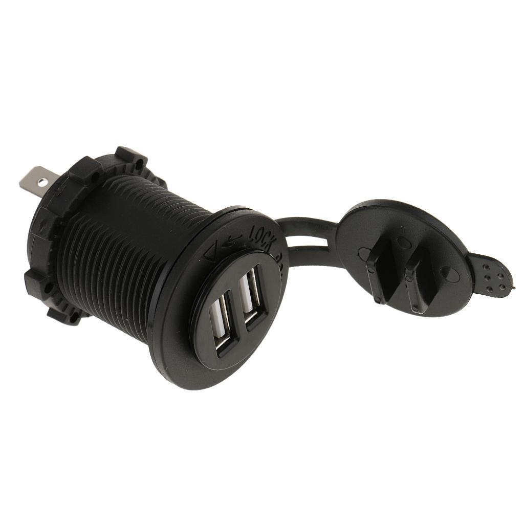 4X Boat Car Waterproof Dual USB Charger Socket Outlet 12V 4.2A Panel Mount