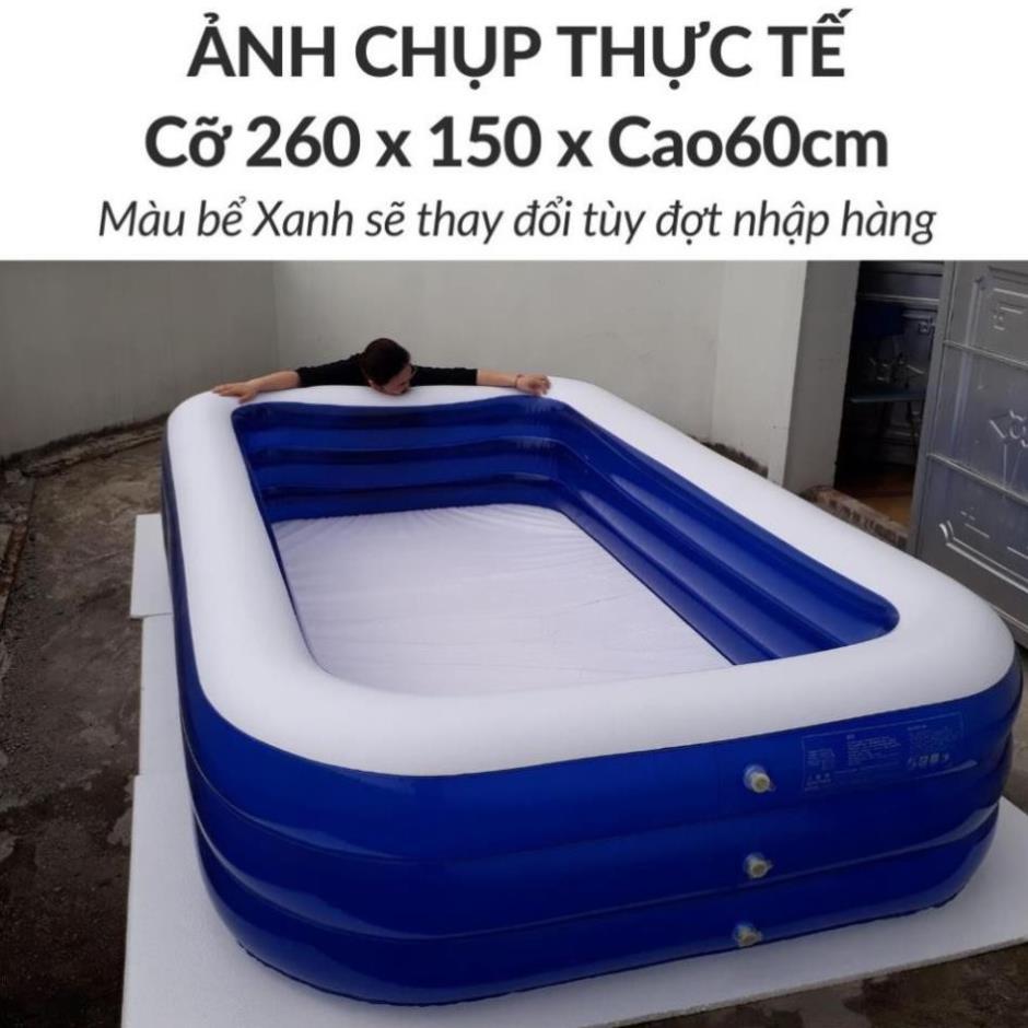 sỉ, lẻ Bể bơi phao cỡ Lớn 260x150xCao60cm Chọn mua kèm Bơm điện hồ thành cao 3 tầng cho trẻ em bé